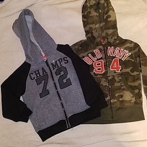 Two 3T zip up hoodies